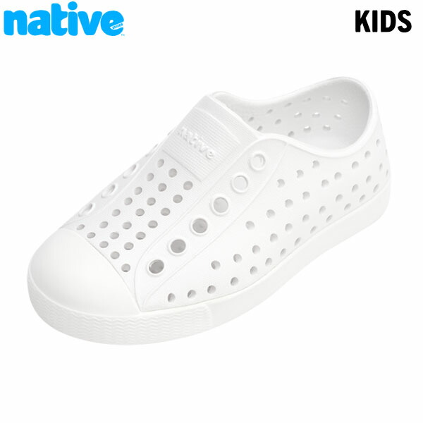 原住民シューズ Native Shoes キッズ お坊っちゃん スリッポン ジェファーソン Jefferson Youth ShlWht/ShlWht 軽さ ぼうぜん自失吸いあげる ウォッシャブル NAT151001001999