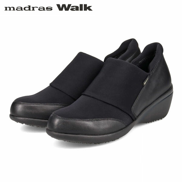マドラスウォーク madras Walk レディース スリッポンスニーカー MWL1008 黒いこと MADMWL1008BLA