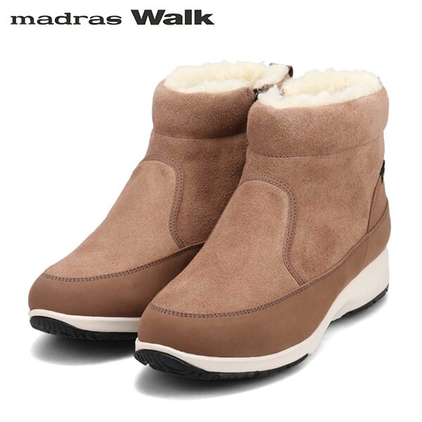 マドラスウォーク madras Walk レディース ゴアテックス ショートブーツ MWL1028 OAK ムートン調 防水 透湿 MADMWL1028OAK