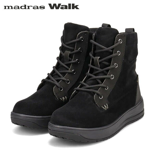 マドラスウォーク madras Walk レディース ゴアテックス レースアップブーツ MWL2235 BLACK 防水 透湿 厚底 MADMWL2235BLA