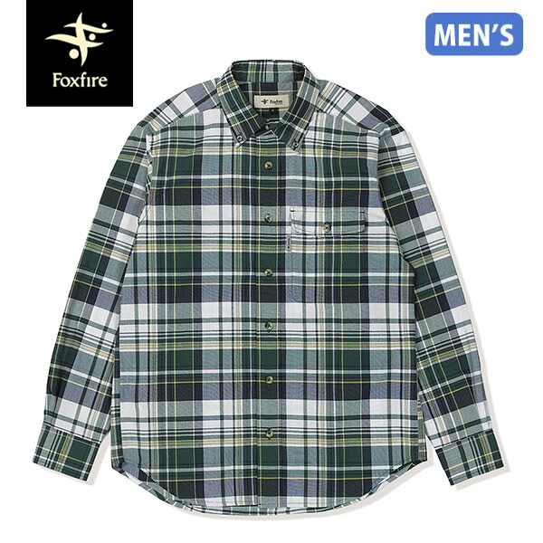 フォックスファイヤー Foxfire メンズ 山シャツ 長袖 Cシールドフレッシュチェックシャツ グリーン 遮熱 吸汗速乾 登山 FOX5212521060｜Retailer　リテイラー 10,010円