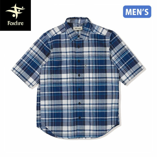 フォックスファイヤー Foxfire メンズ 半袖シャツ CシールドフレッシュシャツS/S ネイビー 半袖 遮熱 UVカット FOX5212643046