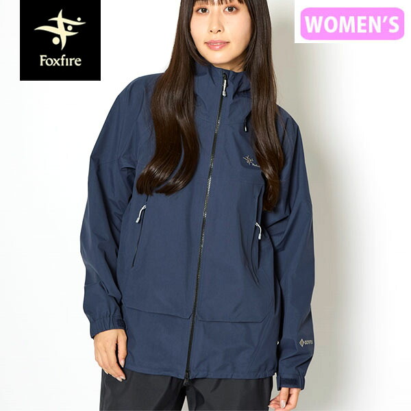 フォックスファイヤー Foxfire レディース マウンテンパーカー ゴアテックス アクアピークジャケット インクブルー GORE-TEX 防水透湿 レイン FOX7213693057