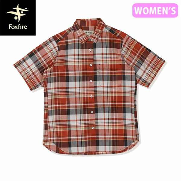フォックスファイヤー Foxfire レディース 半袖シャツ CシールドフレッシュシャツS/S レッド 半袖 遮熱 登山 UVカット FOX8212688080