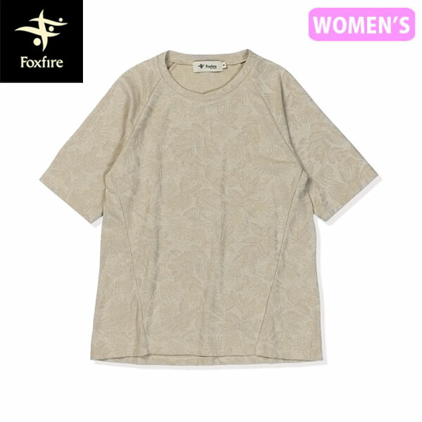 フォックスファイヤー Foxfire レディース 半袖Tシャツ TSアイランドフラワーJQ T グラナイトサンド 花柄 ジャガード FOX8215675228