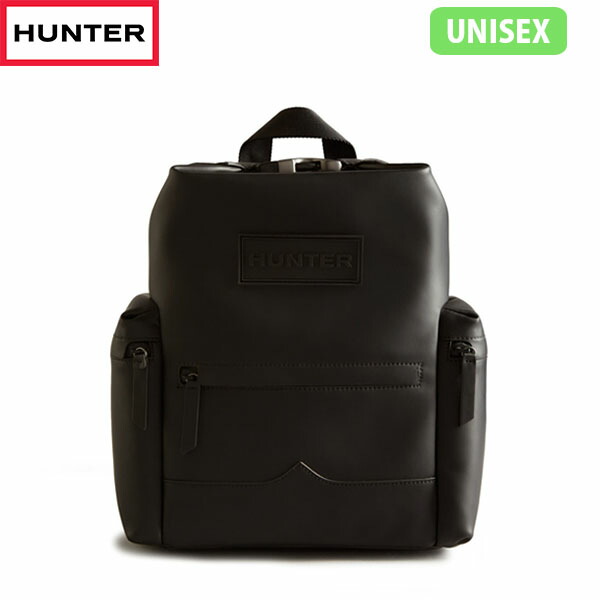 国内正規品 ハンター HUNTER リュックサック バックパック ユニセックス 通勤 UBB7019LRS BLK ブラック 黒 オリジナル ミディアム トップクリップ バックパック ラバーレザー HURUBB7019LRSBLK