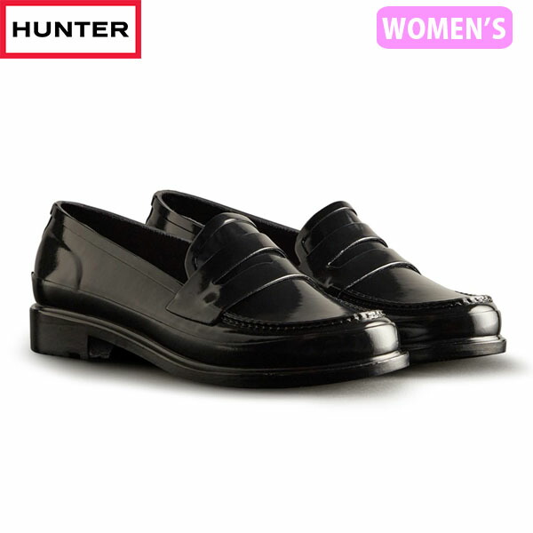 美品 HUNTER ハンター リボングロスペニー レインローファー 黒 25㎝ HUNTER グロスペニーローファー（レインシューズ）｜HUNTER