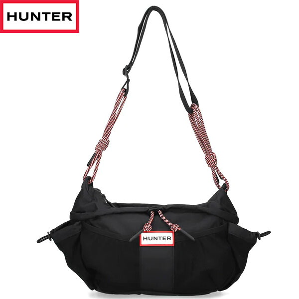 国内正規品 ハンター HUNTER クロスボディバッグ 斜めがけ UBX7123NRS-RBO ユニセックス メンズ レディース トラベル クロスボディ ブラック / レッドボックスロゴ 旅行 軽量 丈夫 HURUBX7123NRSRBO|Retailer リテイラー