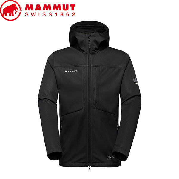 マムート MAMMUT 1011-02650 ソフトシェルジャケット ゴアテックス メンズ Ultimate VIII SO Hooded Jacket AF Men black アジアンフィット 防水 透湿 登山 サイクリング 釣り MAM1011026500001