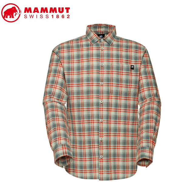 MAMMUT 1015-01600 Trovat Summer Longsleeve Shirt AF Men silver sage-mammut red Apparel マムート メンズ 襟付きシャツ レッド MAM1015016001310