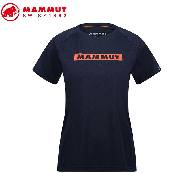 MAMMUT 1017-02022 QD Logo Print T-Shirt AF Women marine-mammut red PRT2 Apparel マムート レディース Ｔシャツ ネイビー MAM10170202250586
