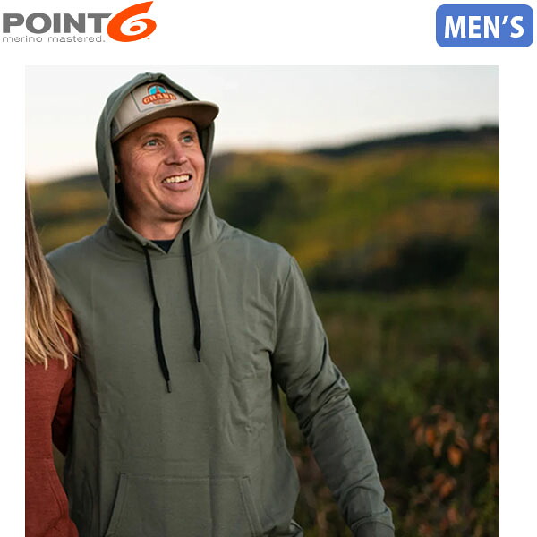 POINT6 尖んがり6 メンズ フーディー パーカー Men\u0027s Livin\u0027 It Merino Hoodie Dusty Olive メリノウール 防臭 P64001DOLV