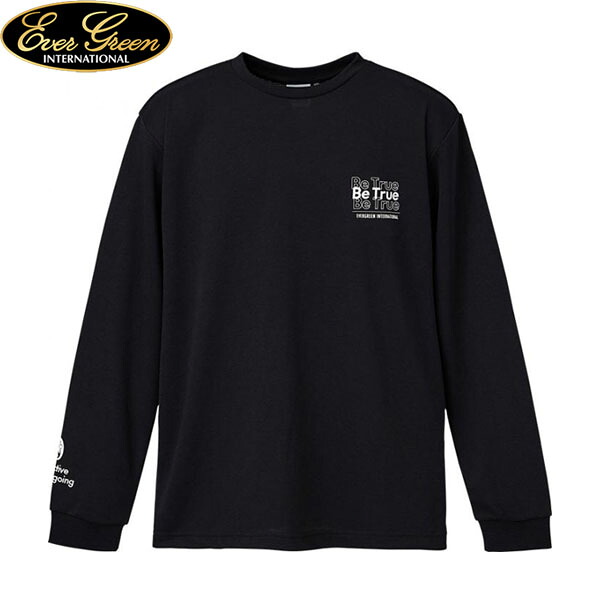 エバーグリーン EVERGREEN 長袖Tシャツ B-TRUE ドライミックスロングTシャツ タイプ1 ブラック 吸水速乾 UVケア 遮熱 釣り フィッシング タウンユース AZREVG372