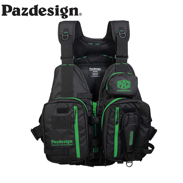 パズデザイン Pazdesign SLV-035 PSLオールラウンドベスト ブラックグリーン PSL All ROUND VEST PAZSLV035BGR
