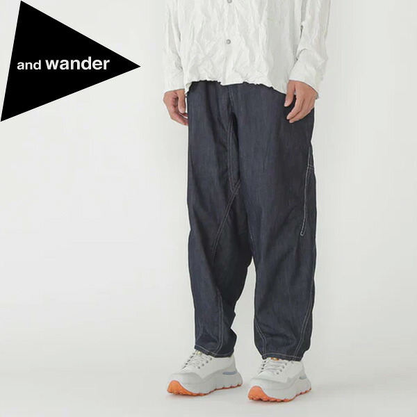 アンドワンダー パンツ ユニセックス and wander 5746182099 dry easy denim wide pants navy AWD5746182099120｜Retailer　リテイラー