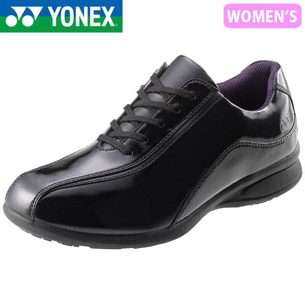 ヨネックス YONEX レディース パワークッションL118 エナメルブラック ウォーキングシューズ スニーカー 軽量 衝撃吸収 撥水 ストレッチ YONSHWL118670
