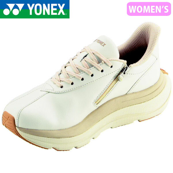 ヨネックス YONEX レディース パワークッションL128 オフホワイト ウォーキングシューズ スニーカー 軽量 衝撃吸収 厚底 撥水 抗菌防臭 YONSHWL128200｜Retailer　リテイラー