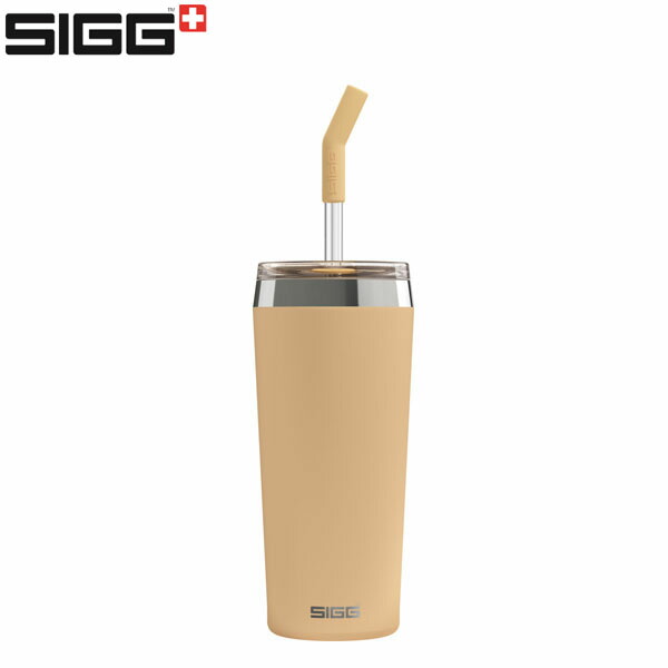 シグ SIGG ガラス製 ストロー マグ カップ HELIA マスタードピーチ 0.6L 保温 保冷 SGG50411