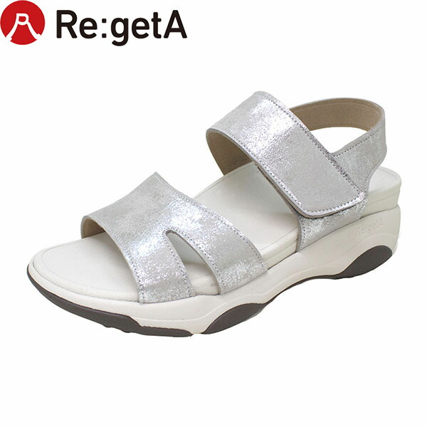 リゲッタ Re:getA サンダル レディース RE3001 バックベルト付き厚底リカバリーウォークサンダル シルバー RGTRE3001SIL｜Retailer　リテイラー