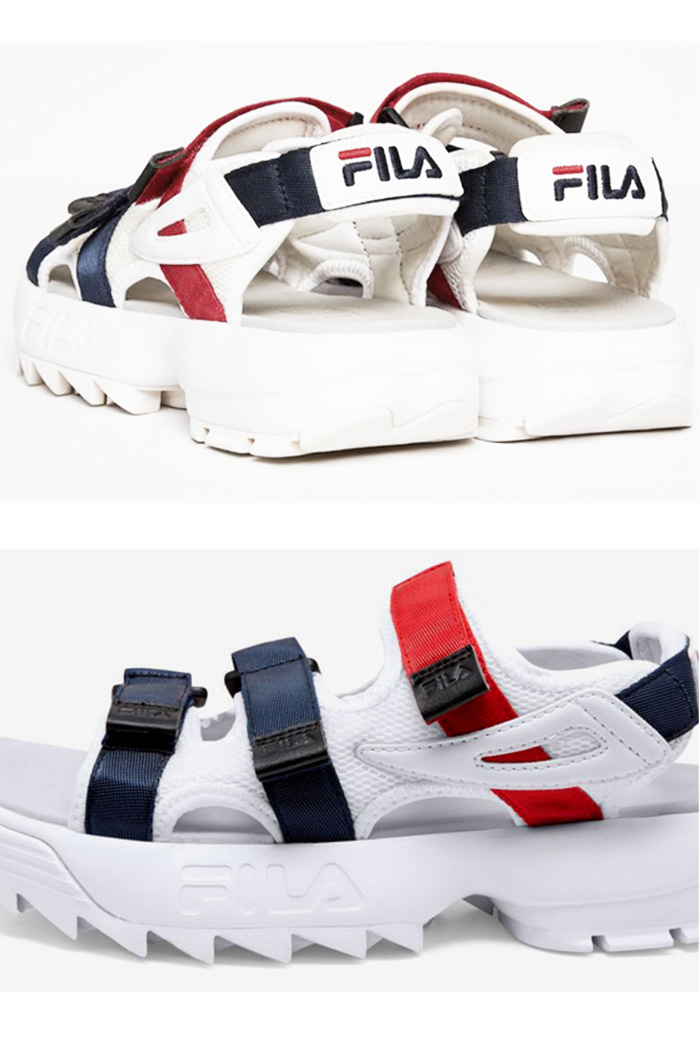 fila three strap sandals