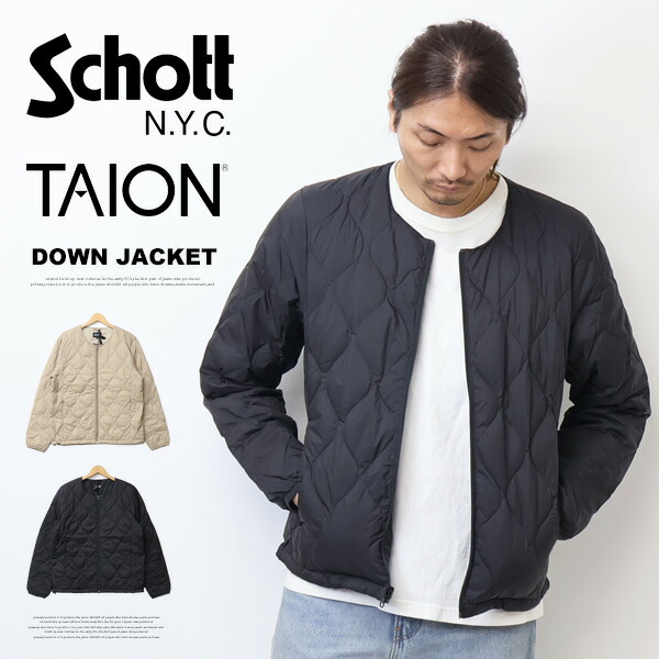 Schott 打つこと TAION タイオン 二人三脚 インナーダウンジャケット アウター メンズ 貨物輸送無料 782-5253003