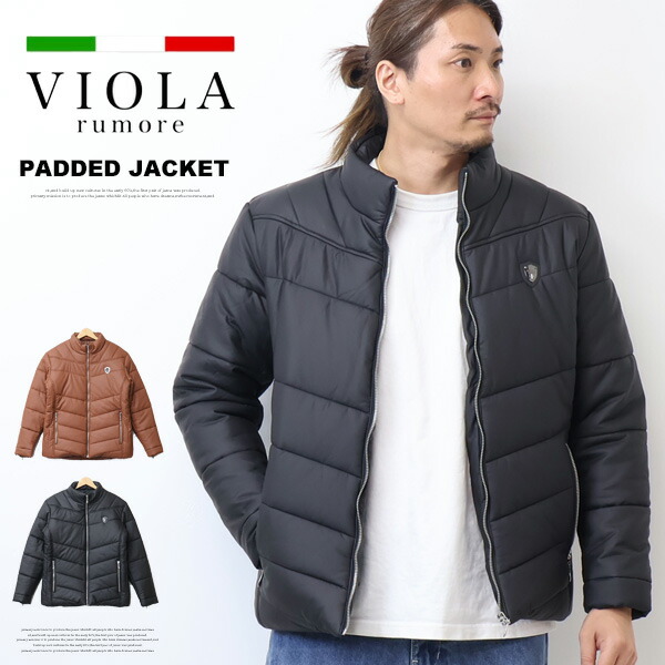 VIOLA rumore ヴィオラ ビオラ PUレザー 中綿ジャケット アウター ブルゾン スタンドジャケット メンズ 送料無料 Y62103