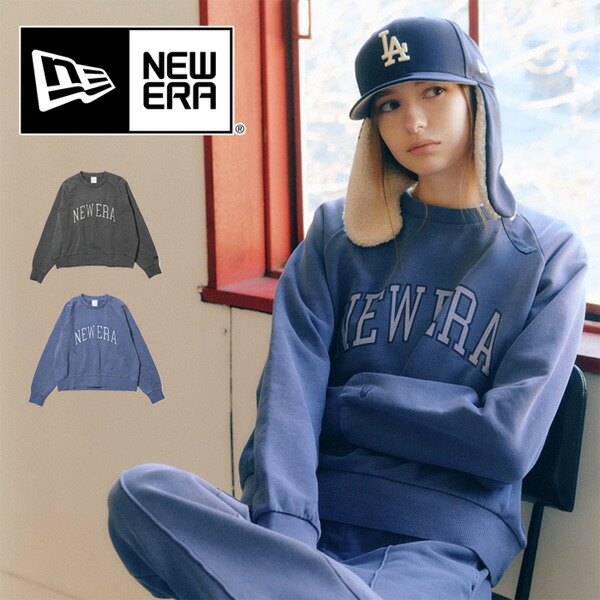 NEW ERA ニュー内鰓 レディース Women\u0027s クルーネックスウェット 絵の具産業 遊撃手丈 短丈 調教師 貨物輸送無料 14674711 14674712