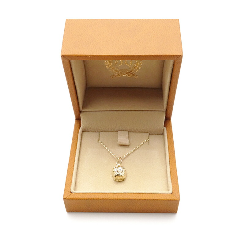 PEANUTS & CO .SMALL BULL TOP+CHAIN (K10×DIAMOND) ピーナッツカンパニー ブルドッグ トップ 10金 × ダイヤモンド|REZAR