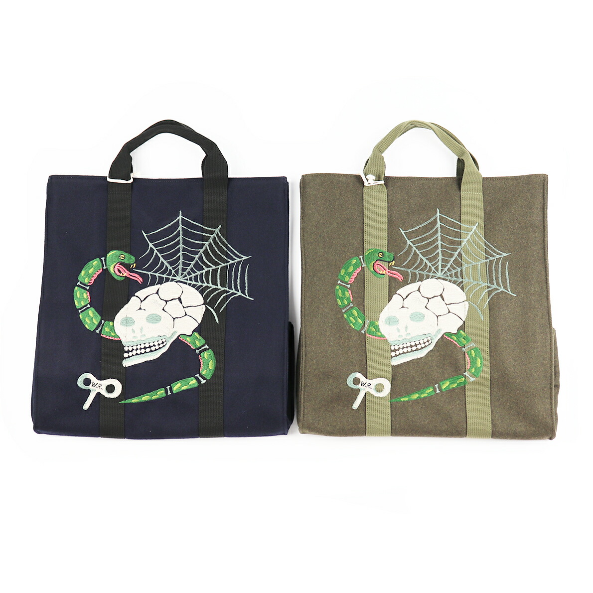 WEIRDO SKULL & SNAKE - TOTE BAG ウィアード トートバッグ/GLADHAND/グラッドハンド/GANGSTERVILLE/ギャングスタービル/OLD CROW/オールドクロウ
