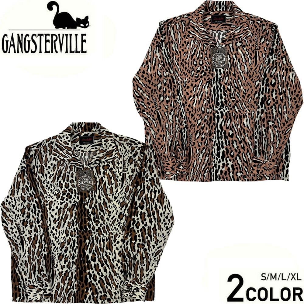 ギャングスタービル 長袖 オープンカラーシャツ 開襟プルオーバー メンズ GANGSTERVILLE LEOPARD DAGGER - L/S SHIRTS GLADHAND グラッドハンド WEIRDO ウィアード OLD CROW 年寄りの鴉