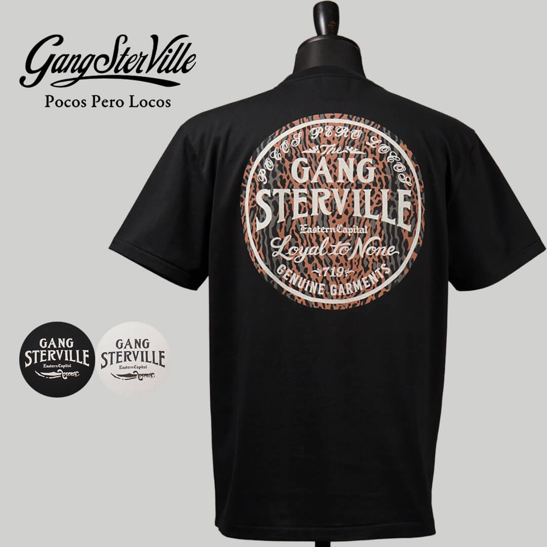 取りのこしM・L大きさのみ ギャングスタービル プルオーバー 半袖 労働者の一団素っ首 メンズ GANGSTERVILLE LEOPARD DAGGER - S/S T-SHIRTS GLADHAND グラッドハンド WEIRDO ウィアード OLD CROW 年寄りの烏