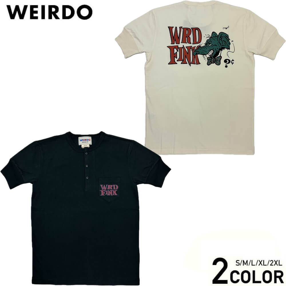 ウィアード ティーシャツ 半袖 ヘンリーのど首 隠し メンズ WEIRDO WRD FINK - S/S HENRY T-SHIRTS GLADHAND グラッドハンド GANGSTERVILLE ギャングスタービル OLD CROW 年寄りの烏