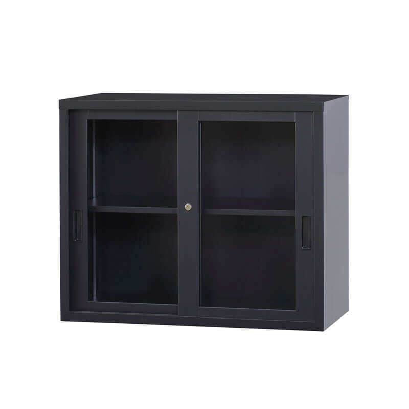 【メーカー取り寄せ品】【法人様限定】 スチール書庫 A4シリーズ ガラス引き違い 32型A4上置き用H730 マットブラック W880×D400×H730 ◆A4-32G-MB 書類棚 オフィス収納 鍵付き ファイル収納 書類収納 A4ファイル スチール収納庫 壁面収納 オフィス家具|R.F.YAMAKAWA