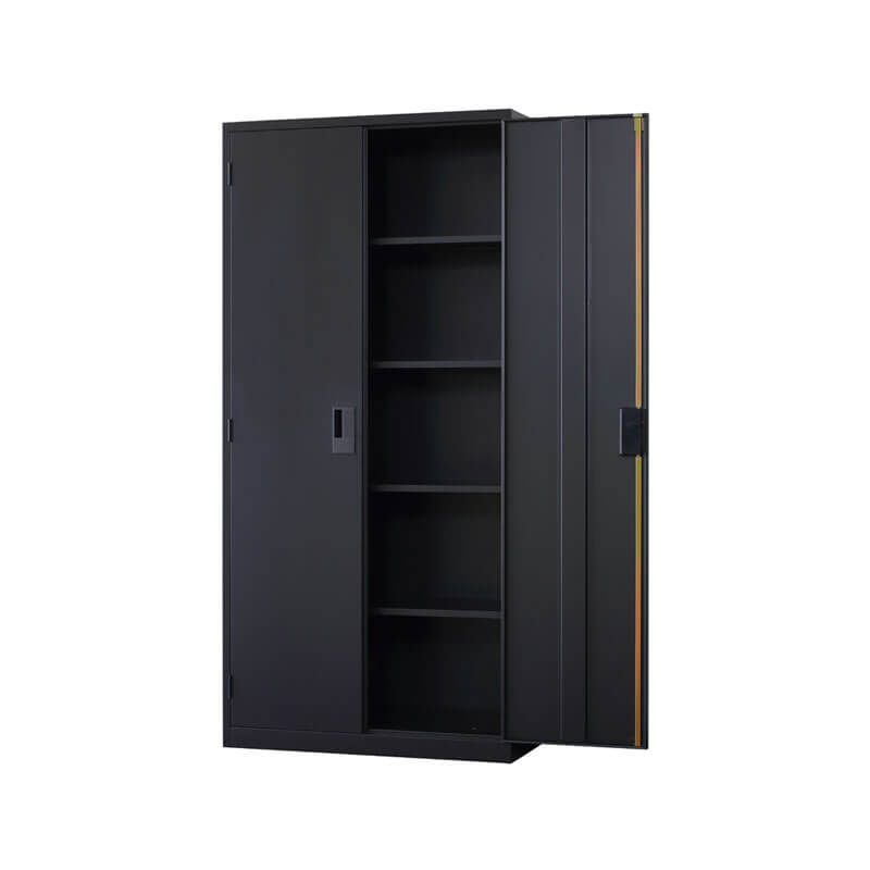 【メーカー取り寄せ品】A4シリーズ スチール収納両開き書庫36型A4下置き用H1850 マットブラック ◆A4-36H-MB