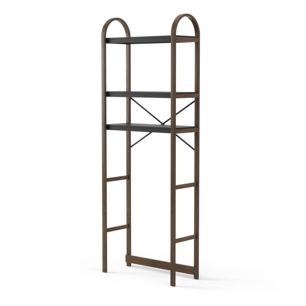 【メーカー取り寄せ品】【個人宅配送可能商品】Furniture ベルウッド トイレットシェルフ ブラック／ウォルナット◆21016856048
