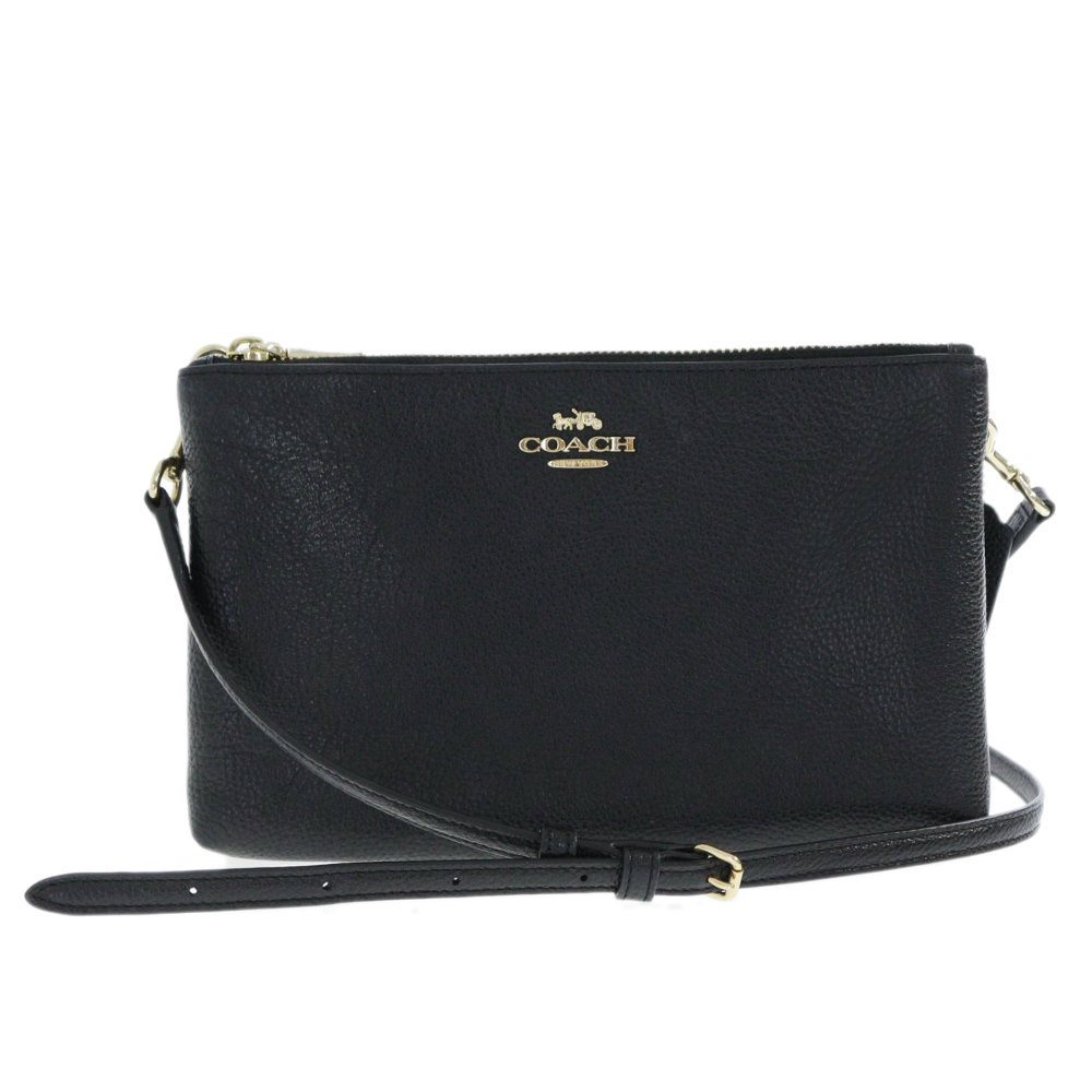 Coach Cross Body Shoulder Bag ペブルドレザー F38273 Black X Gold B190411 286088