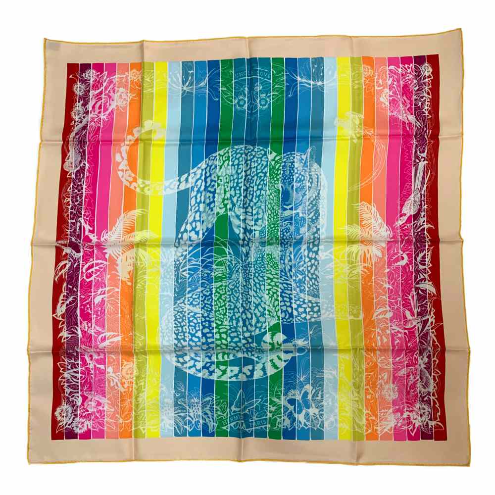 【楽天市場】超美品・19AW・エルメス ロベール･ダレ･カレ90･Jungle Love Rainbow･ジャングルラブレインボー･シルク