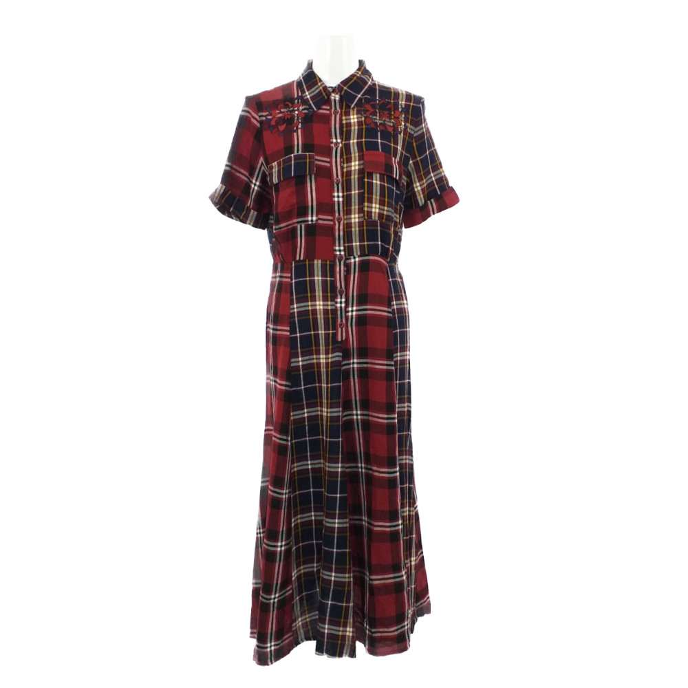 楽天市場 デシグアル チェック Woman Woven Dress 3 4 Sleeveシャツワンピース 19wwvwa6 38 レッド タータン Desigual A レディース B0529 中古 リファスタ