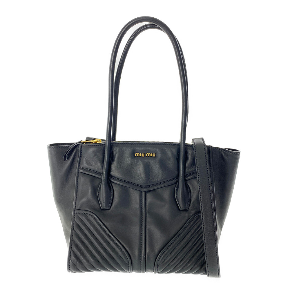 miumiu バイカー レザーハンドバッグ BLACK 超美品 www.cicc.ky