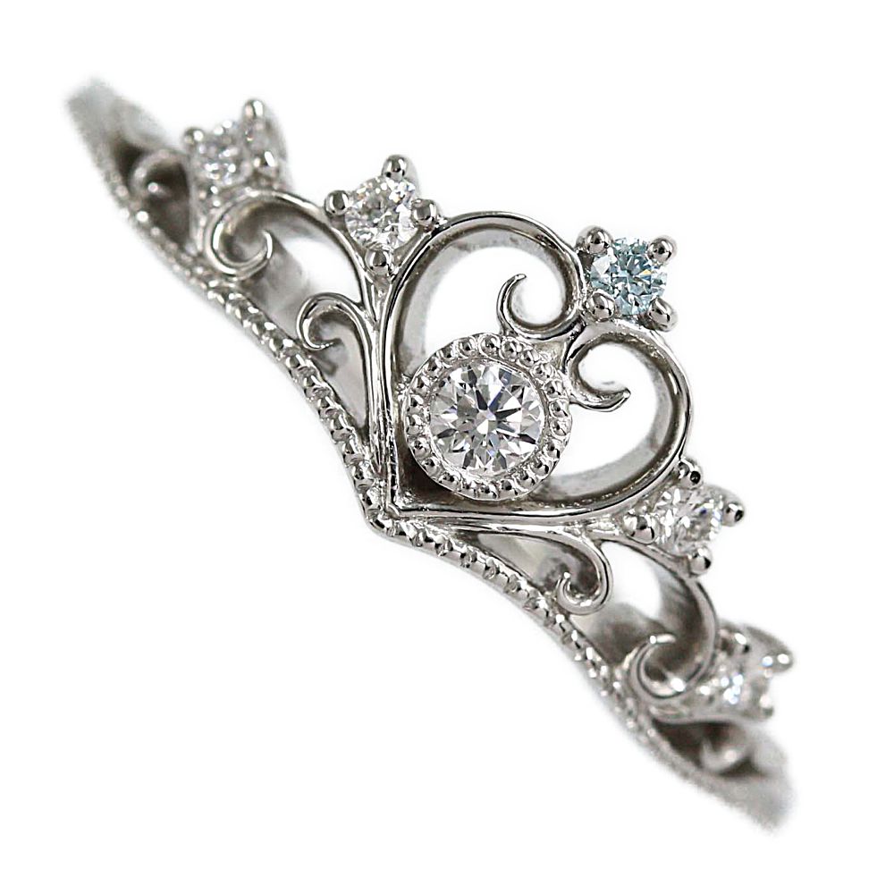 楽天市場 ケイウノ ディズニー Princess Tiara Heart プリンセスティアラハート ダイヤモンドリング Pt950 4 0g 0 12ct 15 5号 55 5 プラチナ K Uno N レディース H Rf1 中古 リファスタ