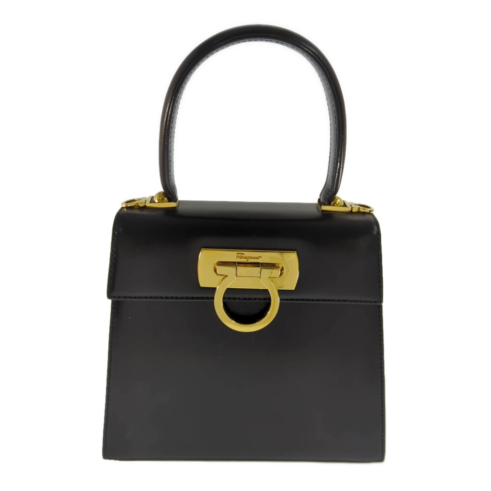 Salvatore Ferragamo キャンパス ハンドバッグ ブラックカラー Ferragamo レザーハンドバッグ | ブラック | FARFETCH JP