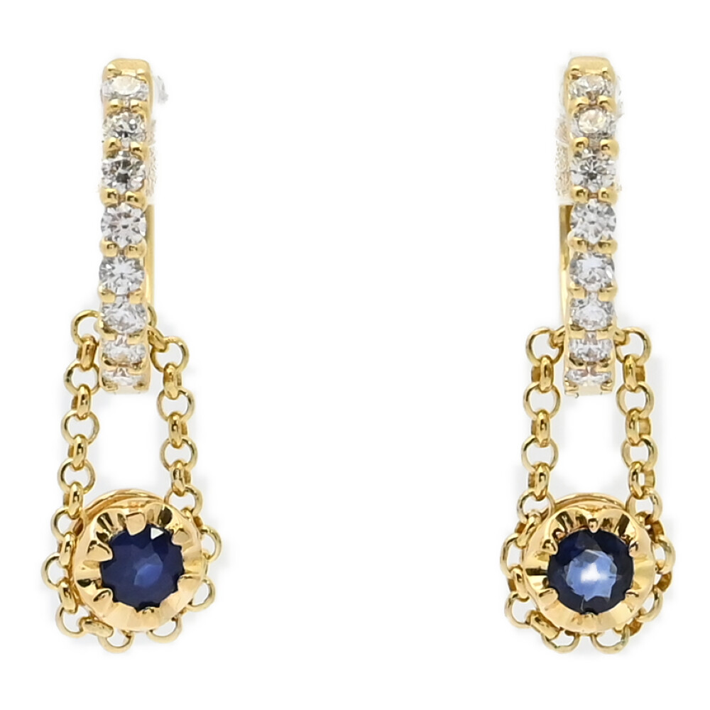 ポンテヴェキオ K18YG ブラックダイヤ0.11ctx2フラワーモチーフピアス ポンテヴェキオ K18YG ブラックダイヤ0.11ctx2フラワーモチーフピアス