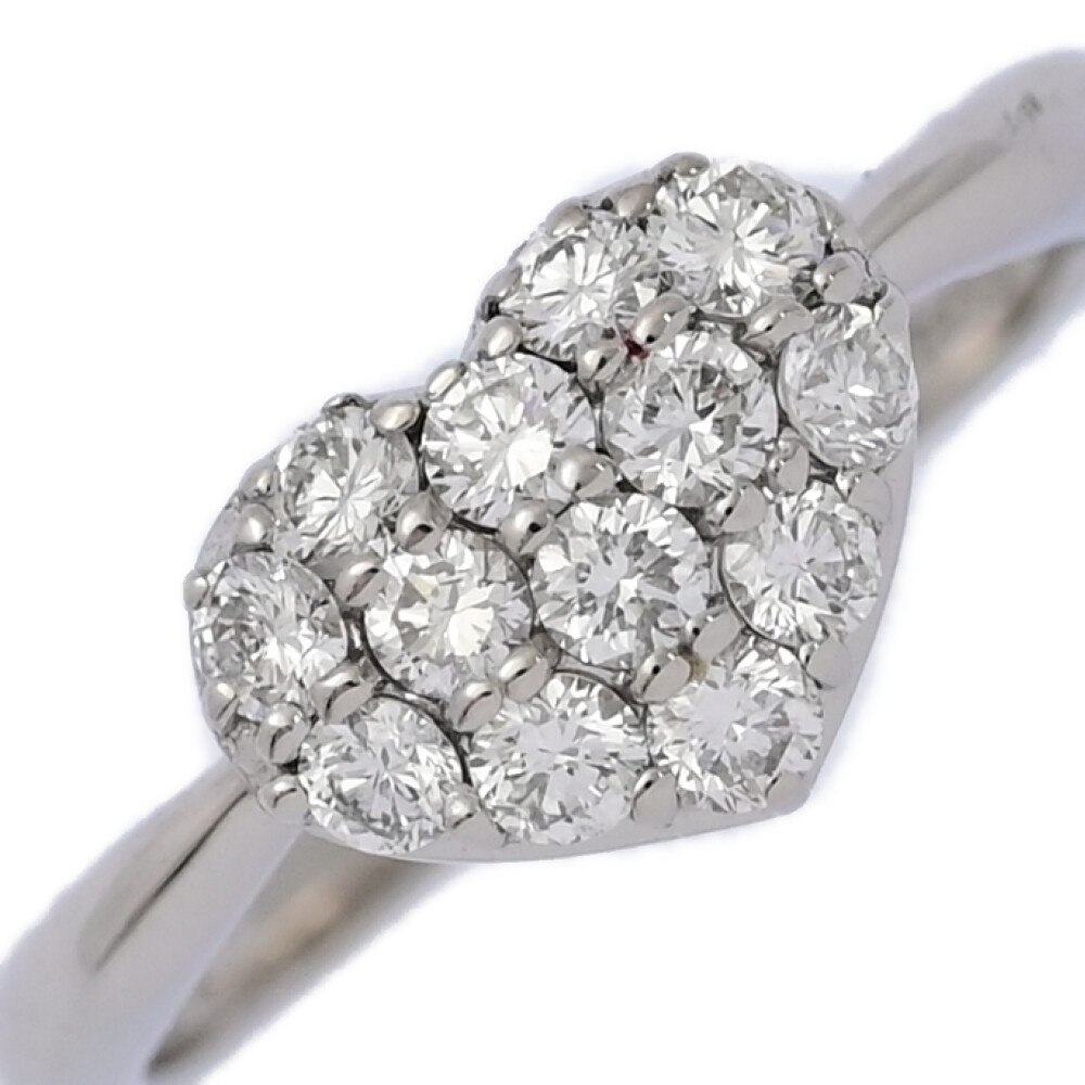 【美品】pt950 ハート　ダイヤモンド　リング　12号　ヴァンドーム　鑑定書付 美品】pt950 ハートダイヤモンドリング12号ヴァンドーム鑑定書付