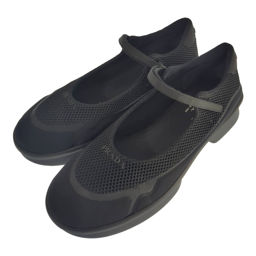 PRADA　スニーカー　ニット　ファブリック　ビックロゴ　ブラック　40 Amazon | [プラダ] スニーカー 靴 ニットスニーカー ロゴ ブラック