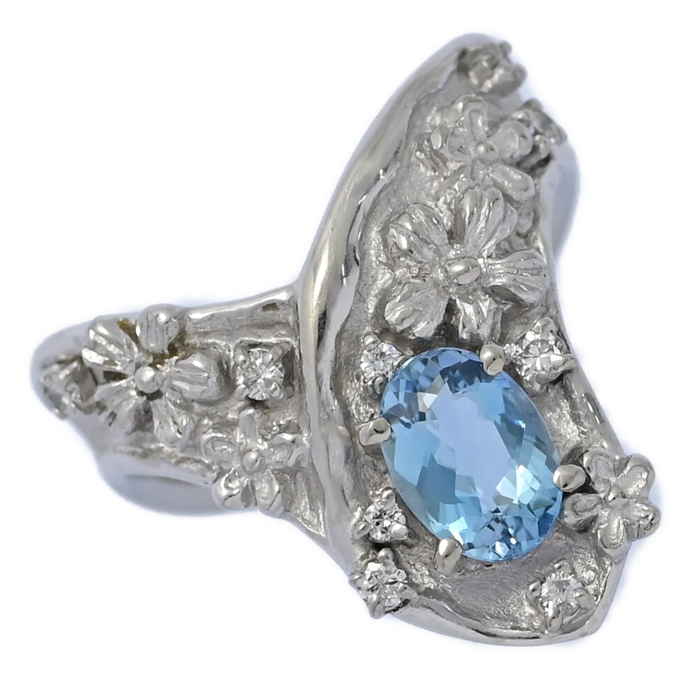 楽天市場】アクアマリン 1.255ct ダイヤモンド リング 12号 PT900
