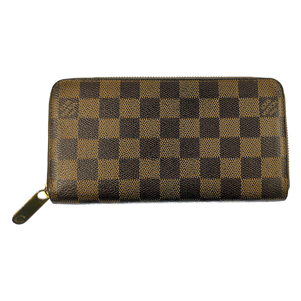 LOUIS VUITTON ルイヴィトン ダミエ ジッピーウォレット ラウンドジッパー長紙入れ N60015 赤銅色【A】【メンズ・レディース】/b260413★■611376【中古】