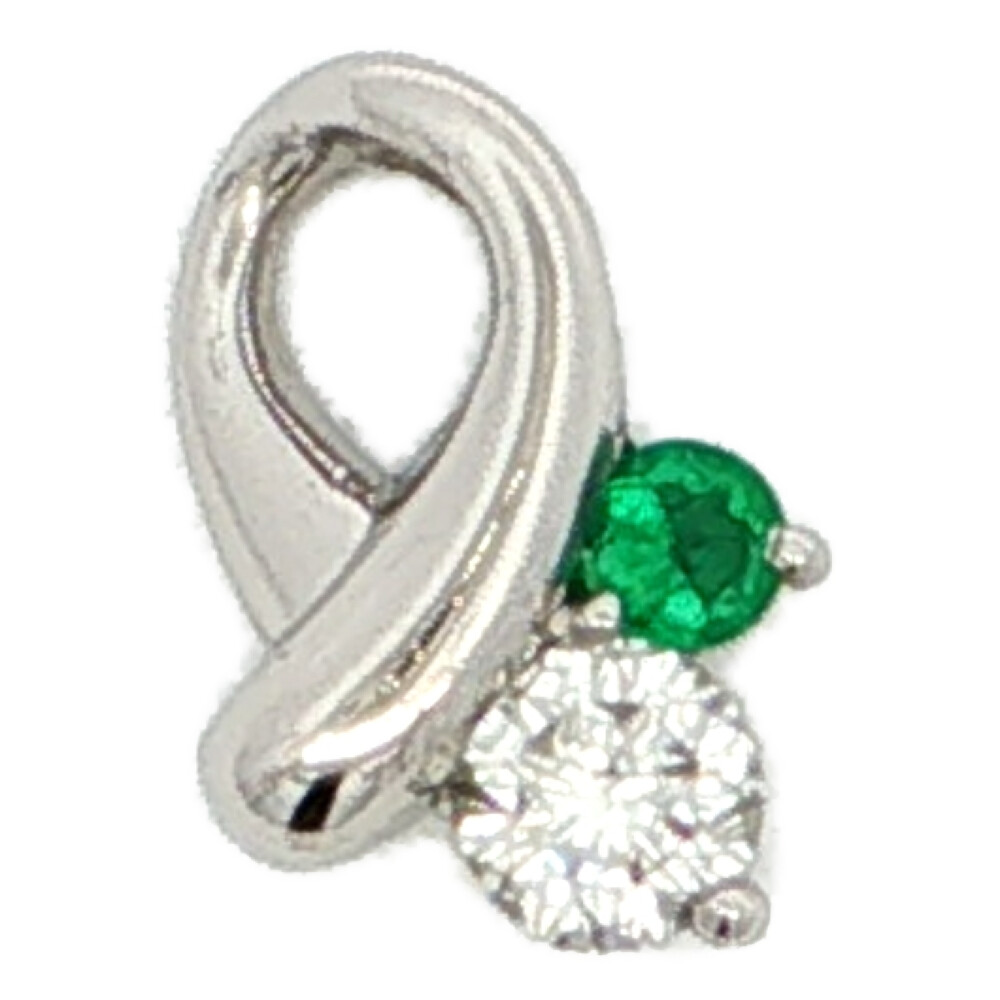 0.25ct 0.098ct ダイヤモンド エメラルド ペンダントトップ Pt900-2.8g プラチナ【♀】【S】【レディース】/h260420★■610692【中古】｜リファスタ
