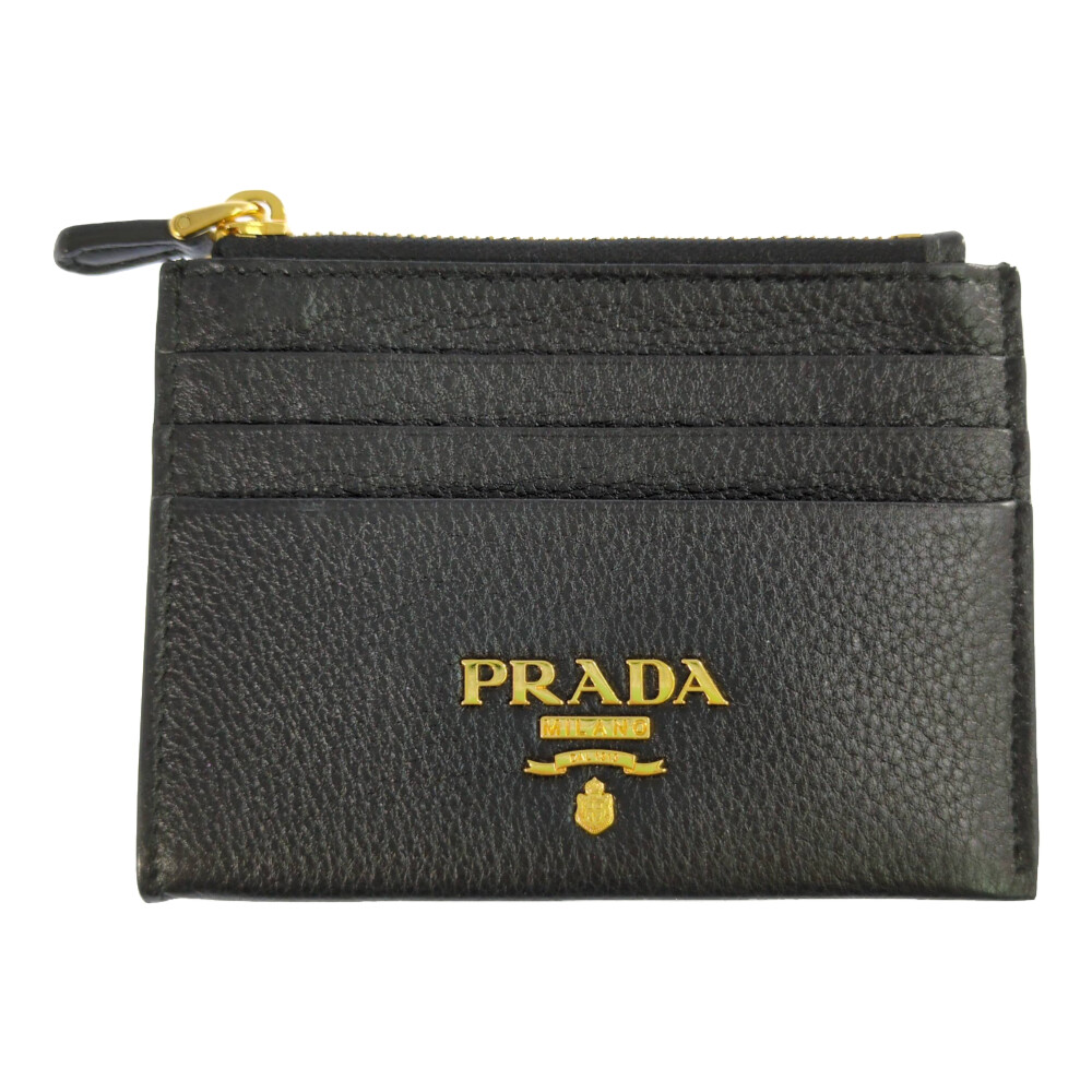 PRADA プラダ 欠けら Fragment 名刺入れ 通行手形容れもの ID容れもの 歌留多容れもの 1MC026 黒いこと【A】【メンズ・レディース】/b260423★■612467【中古】