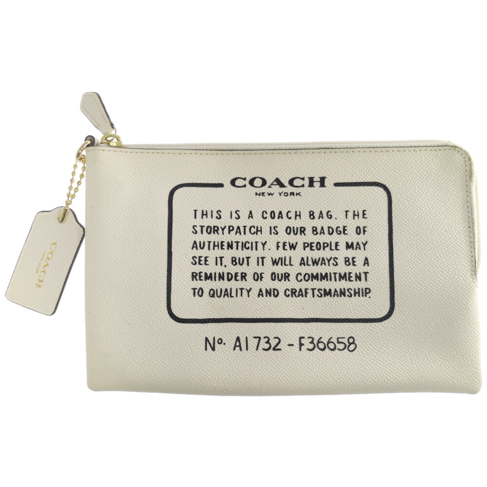 COACH コーチ職 旅行合財袋 F36658 白いこと 小容れもの かざり付ける合財袋 【♀】【A】【レディース】/b260518★■614708【中古】