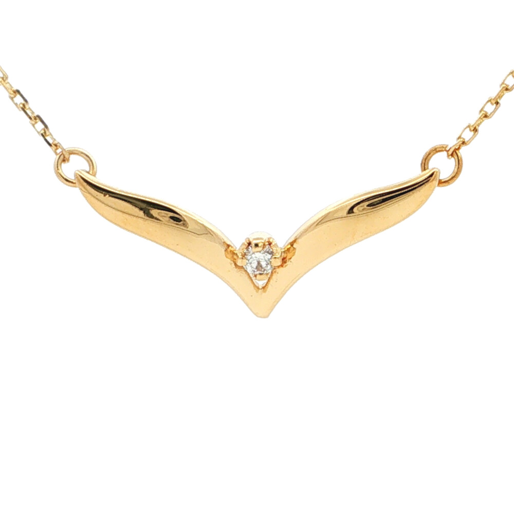 MIKIMOTO ミキモト シンプルライン ダイヤモンドネックレス ペンダント K18YG/750-1.7g イエローゴールド【♀】【S】【レディース】/h260608★■615556【中古】｜リファスタ